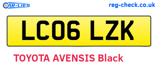LC06LZK are the vehicle registration plates.