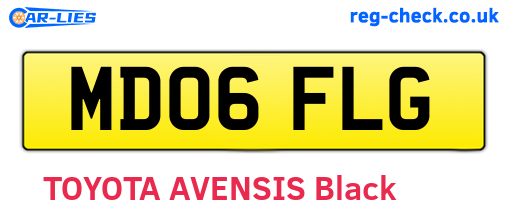 MD06FLG are the vehicle registration plates.