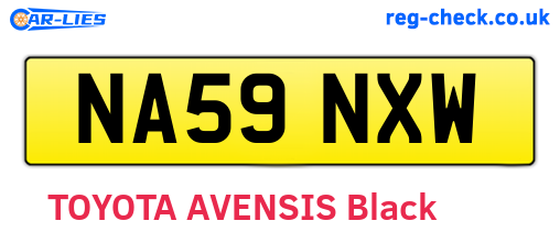 NA59NXW are the vehicle registration plates.