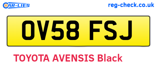 OV58FSJ are the vehicle registration plates.