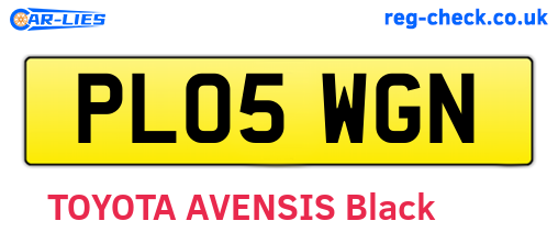 PL05WGN are the vehicle registration plates.