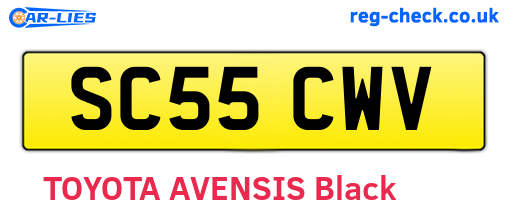 SC55CWV are the vehicle registration plates.