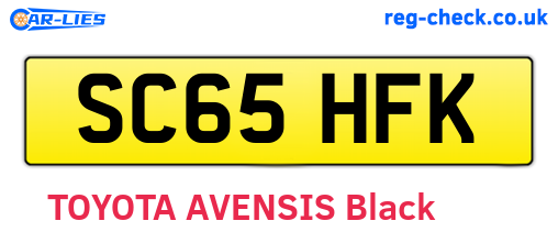 SC65HFK are the vehicle registration plates.