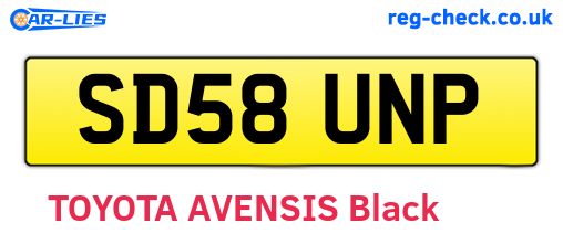 SD58UNP are the vehicle registration plates.