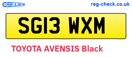 SG13WXM are the vehicle registration plates.