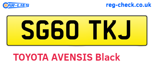 SG60TKJ are the vehicle registration plates.