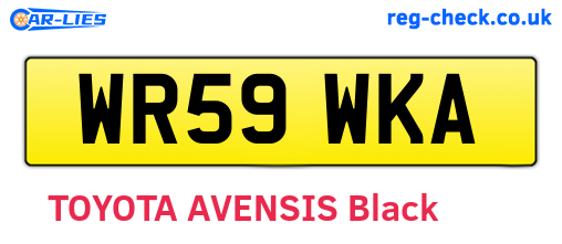 WR59WKA are the vehicle registration plates.