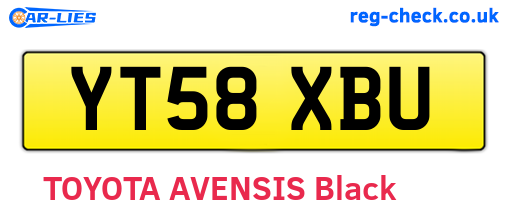 YT58XBU are the vehicle registration plates.