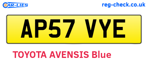 AP57VYE are the vehicle registration plates.