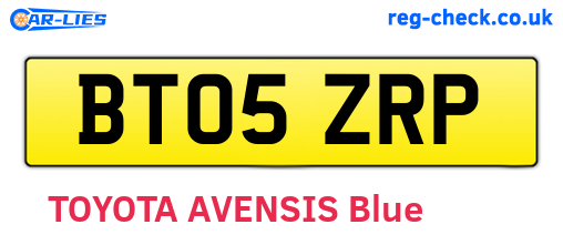 BT05ZRP are the vehicle registration plates.