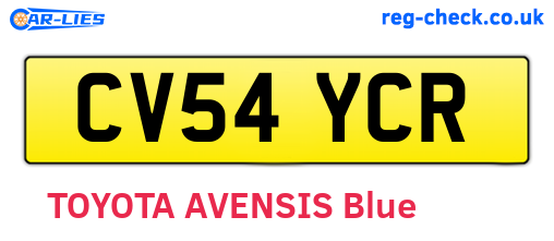 CV54YCR are the vehicle registration plates.