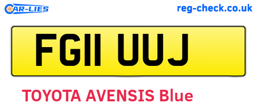 FG11UUJ are the vehicle registration plates.