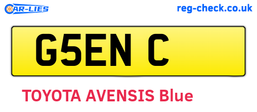 G5ENC are the vehicle registration plates.