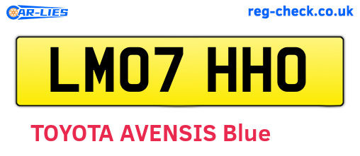 LM07HHO are the vehicle registration plates.