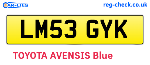 LM53GYK are the vehicle registration plates.