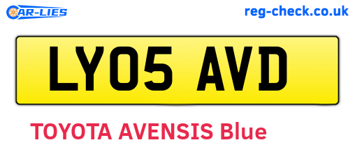 LY05AVD are the vehicle registration plates.