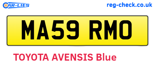 MA59RMO are the vehicle registration plates.