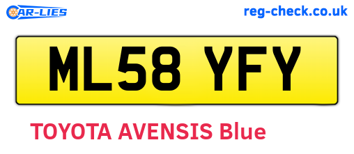ML58YFY are the vehicle registration plates.