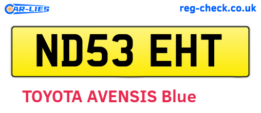 ND53EHT are the vehicle registration plates.