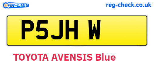 P5JHW are the vehicle registration plates.