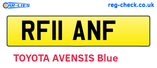 RF11ANF are the vehicle registration plates.