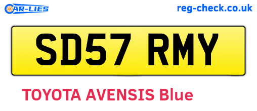 SD57RMY are the vehicle registration plates.
