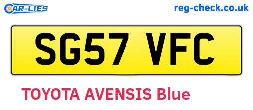 SG57VFC are the vehicle registration plates.