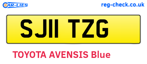 SJ11TZG are the vehicle registration plates.