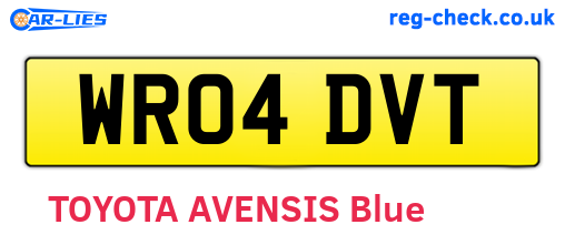 WR04DVT are the vehicle registration plates.