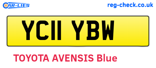 YC11YBW are the vehicle registration plates.
