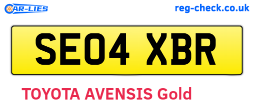 SE04XBR are the vehicle registration plates.