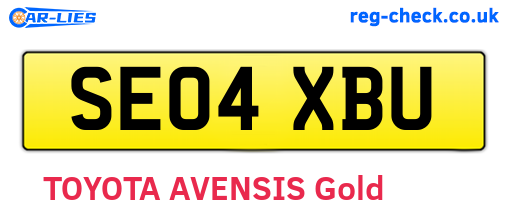 SE04XBU are the vehicle registration plates.