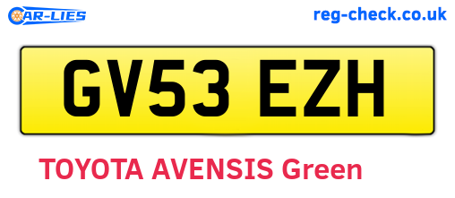 GV53EZH are the vehicle registration plates.