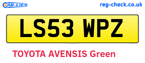 LS53WPZ are the vehicle registration plates.
