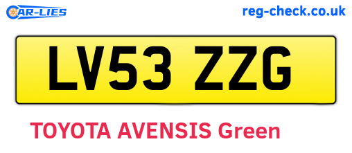 LV53ZZG are the vehicle registration plates.