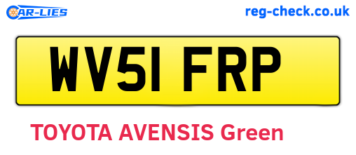 WV51FRP are the vehicle registration plates.