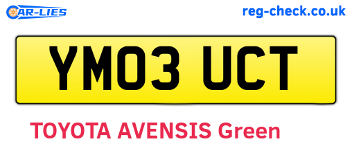 YM03UCT are the vehicle registration plates.