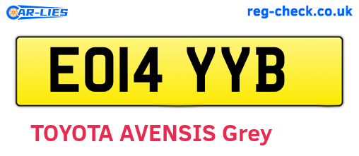 EO14YYB are the vehicle registration plates.