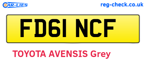 FD61NCF are the vehicle registration plates.
