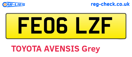 FE06LZF are the vehicle registration plates.