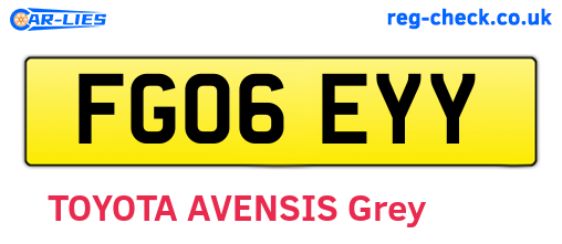 FG06EYY are the vehicle registration plates.