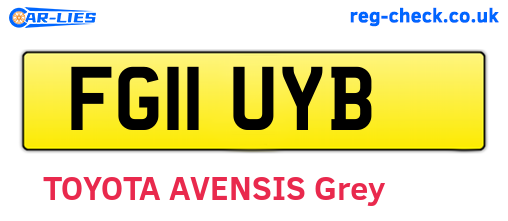 FG11UYB are the vehicle registration plates.