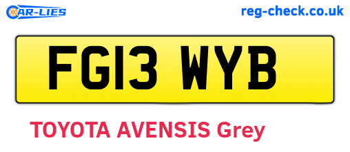 FG13WYB are the vehicle registration plates.