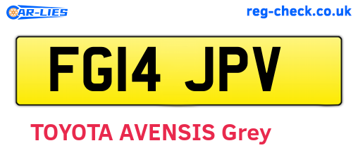 FG14JPV are the vehicle registration plates.