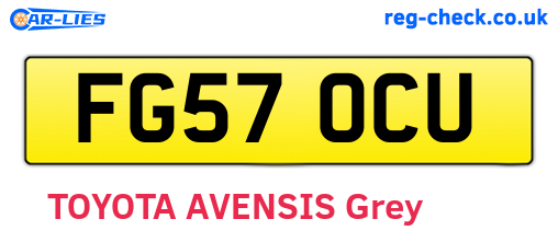 FG57OCU are the vehicle registration plates.