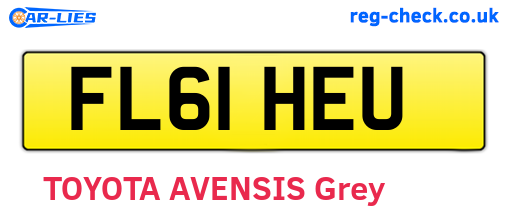 FL61HEU are the vehicle registration plates.