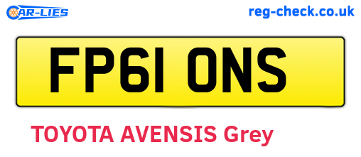 FP61ONS are the vehicle registration plates.