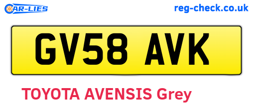 GV58AVK are the vehicle registration plates.