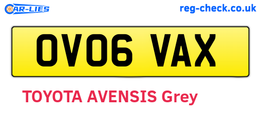 OV06VAX are the vehicle registration plates.