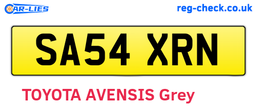 SA54XRN are the vehicle registration plates.
